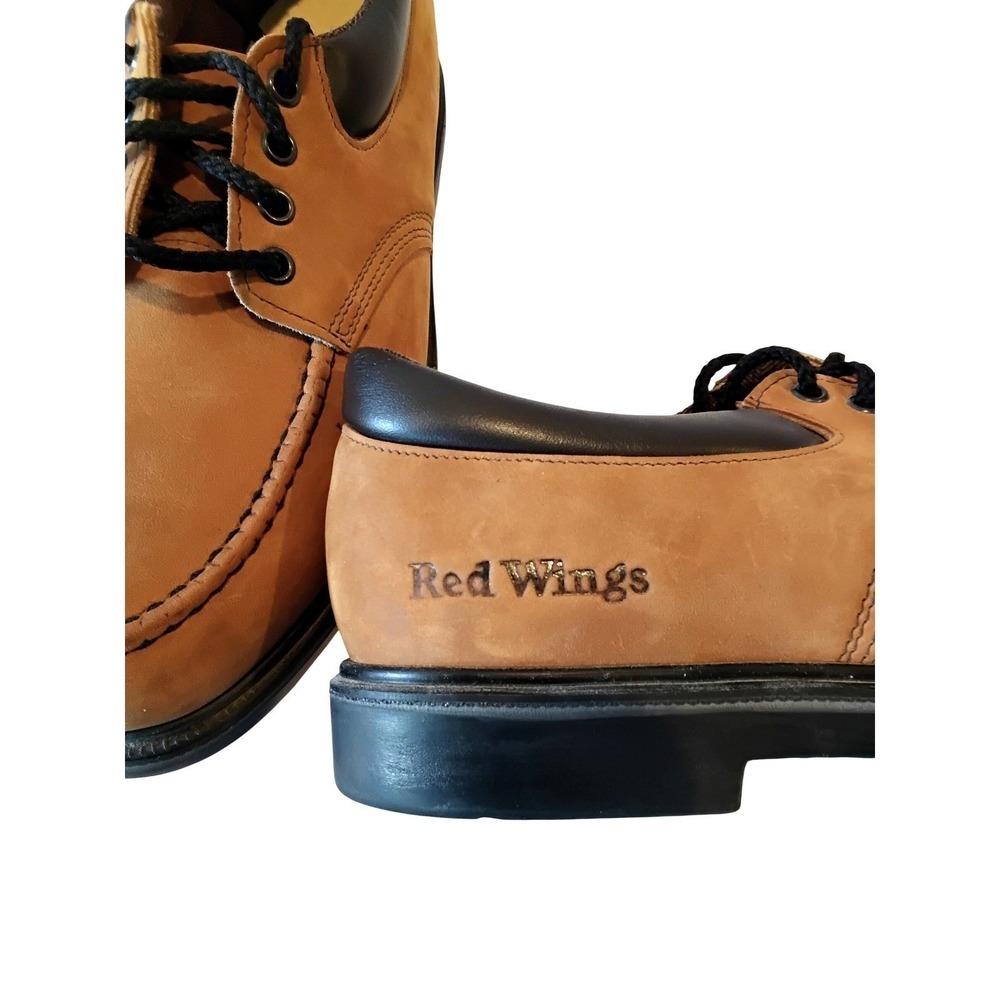 Red Wing SuperSole Mens Tan Nubuck Moc Toe Work Shoes EH Made in USA